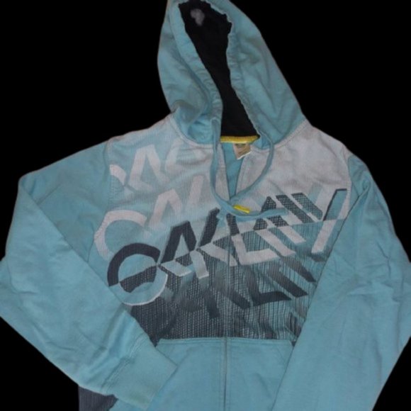 Oakley Blue Hooded Jacket Men Medium Slim Fit - Picture 1 of 2